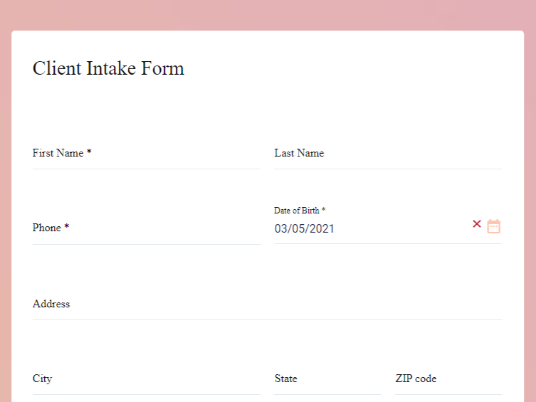 Client Intake Form Templates