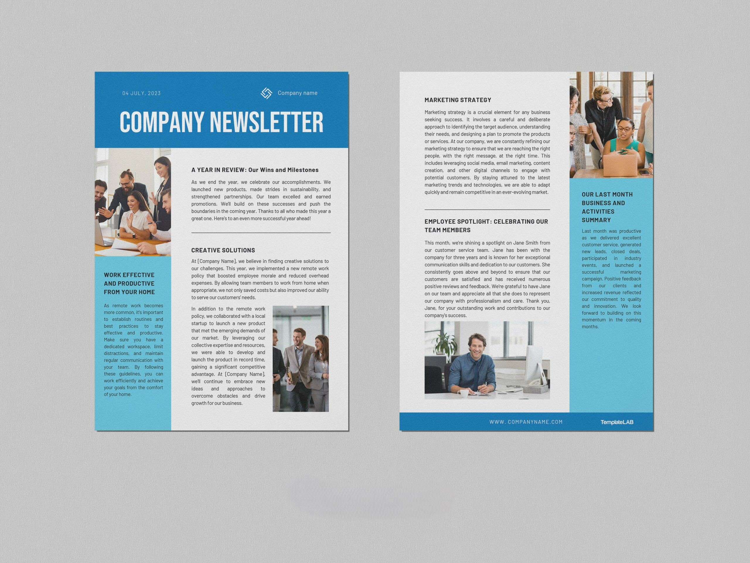 Newsletter Layout Templates