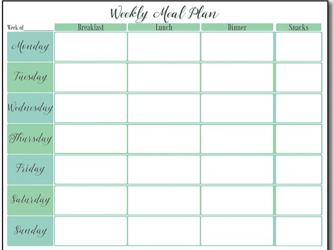 Weekly Meal Planners